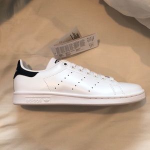 White and navy Stan Smiths